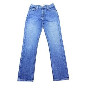 Reformation Jeans Liza High Straight Newport Wash Blue Denim Size 26 Grunge